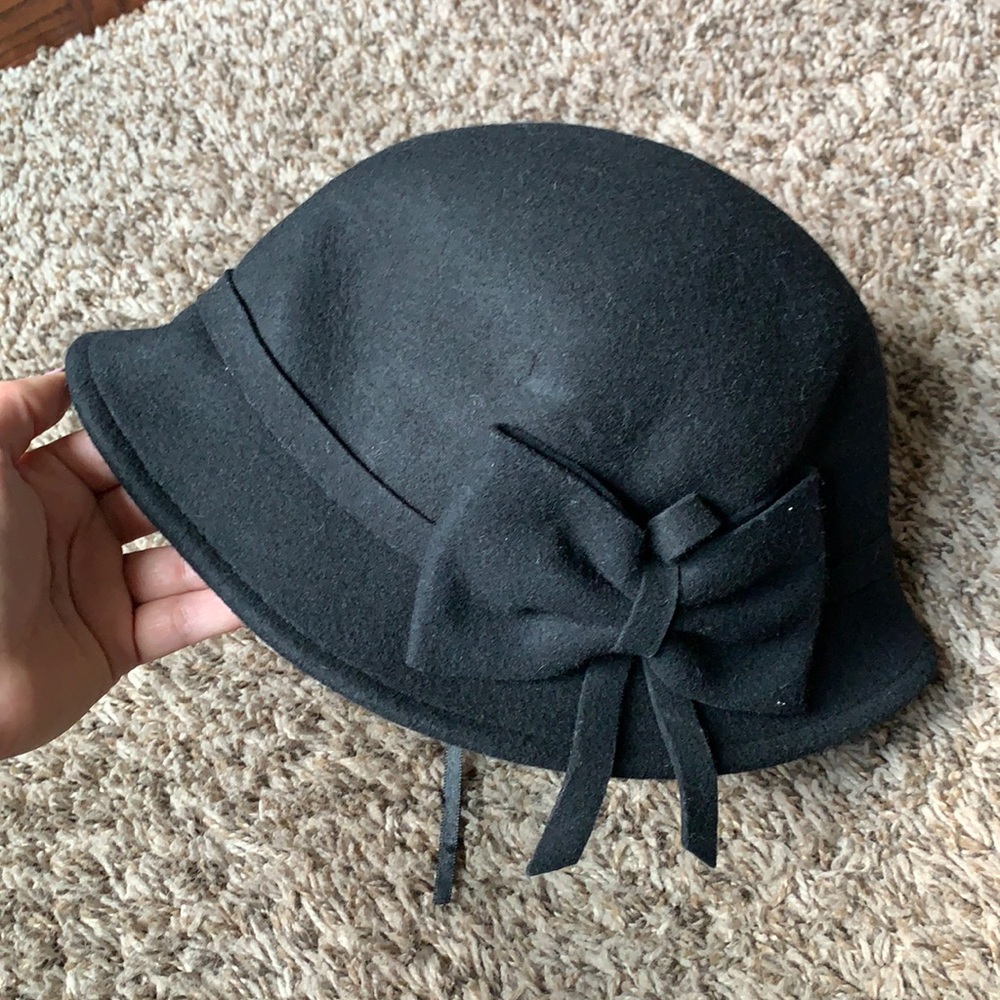 100% wool black hat
